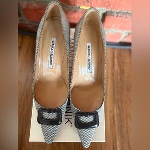 Manolo Blahnik Black and White Heels